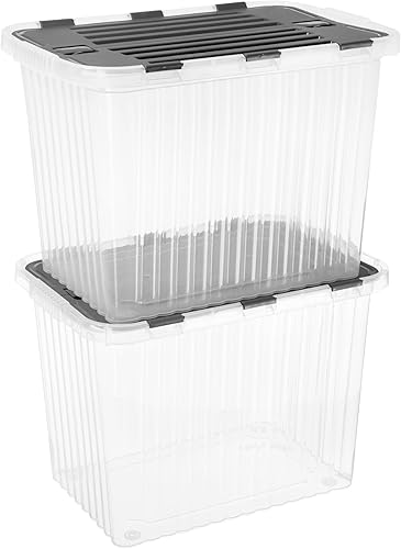 Miniatura 89 de Superio Cajas de almacenamiento transparentes con tapas, contenedores de plástico de 8.75 cuartos de galón para organizar, cajas apilables, sin BPA,