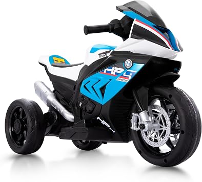 [2025 Upgraded] ALPHAKIDS Licensed BMW 12V Kids Electric Motorcycle, 3-Wheel Ride-On Ages 3-5 Years,Lightweight, Easy to Ride with Reverse, Headlight, Horn, MP3/USB, Safe Stable DesignSky Blue
