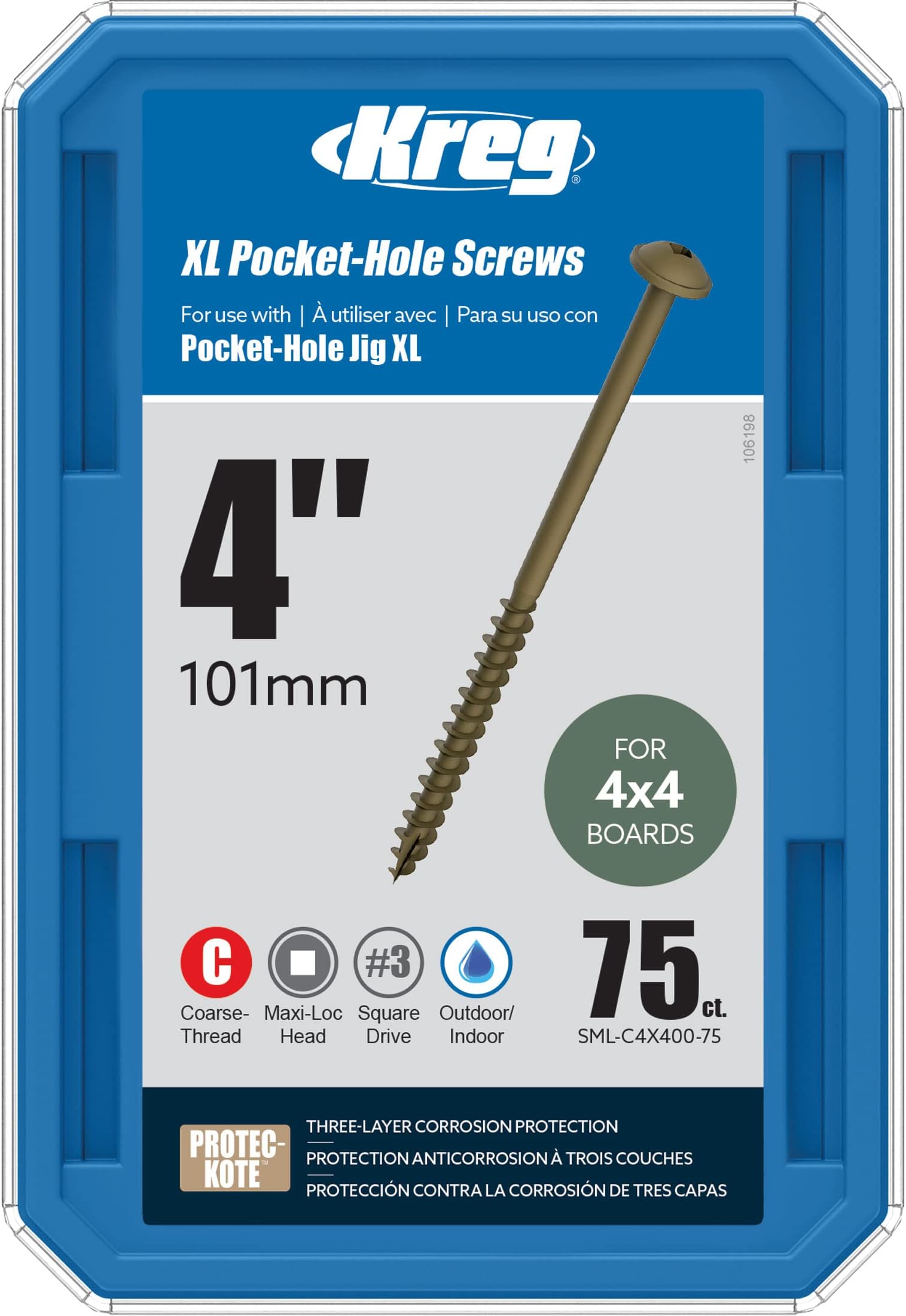 XL Pocket-Hole Screws 4", 75-ct.