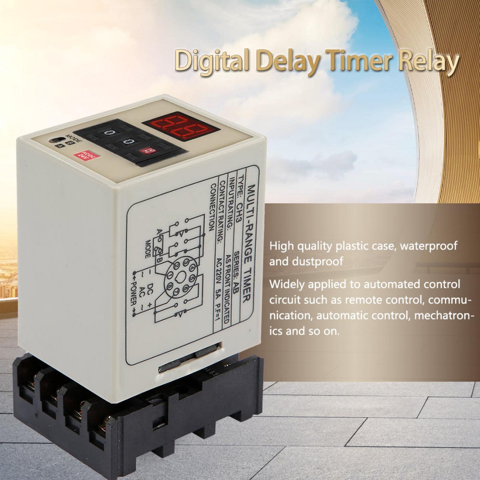 Telituny AH3-DM Dual Mode Delay Timer Relay,0.01S to 99H Adjustable LED Display AC/DC 24V Digital Time Delay Relay for Automation Control Circuits Mechatronics - Image 4