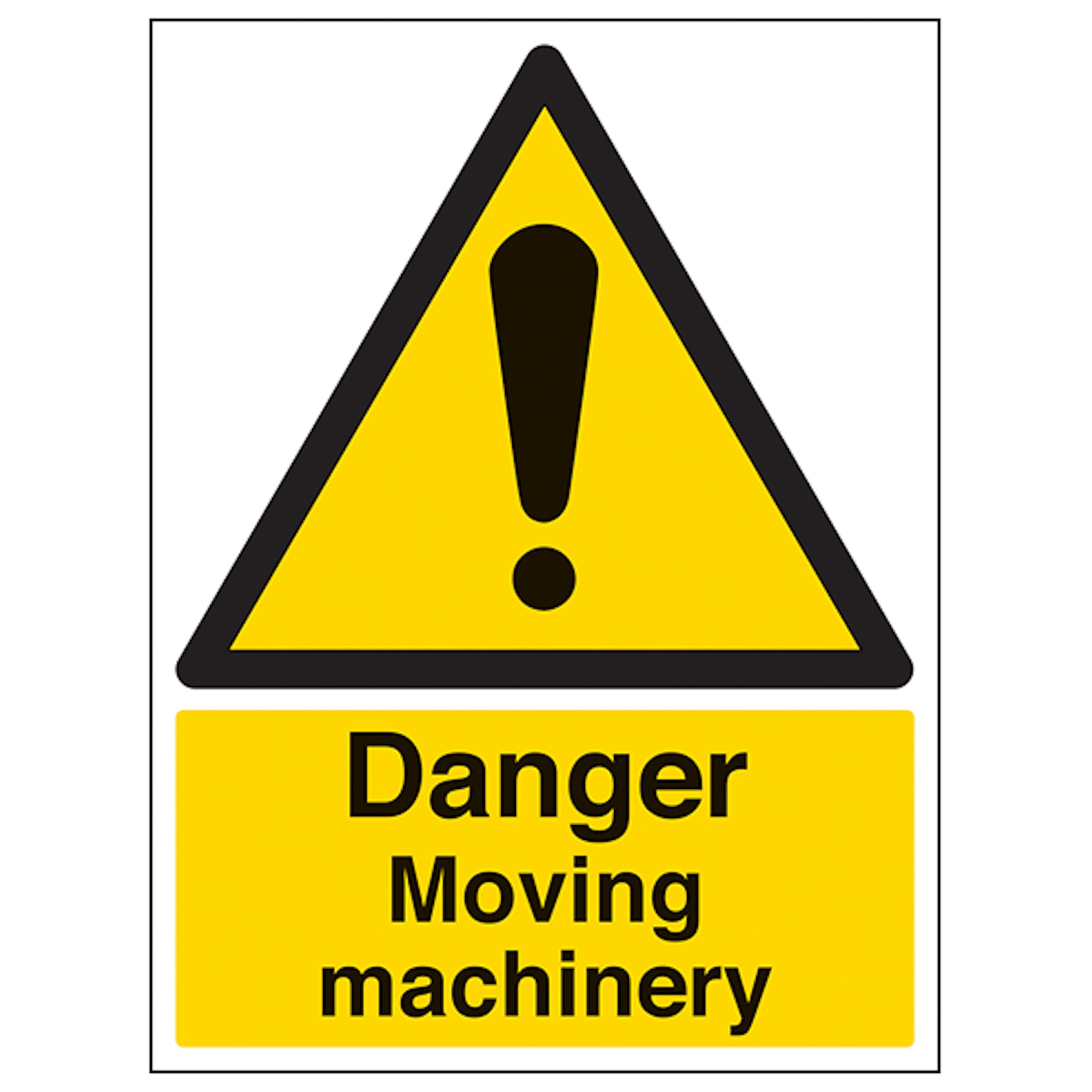 V Safety Danger Moving Machinery - Portrait 200 x 300mm - 3mm Aluminium Composite Safety Sign