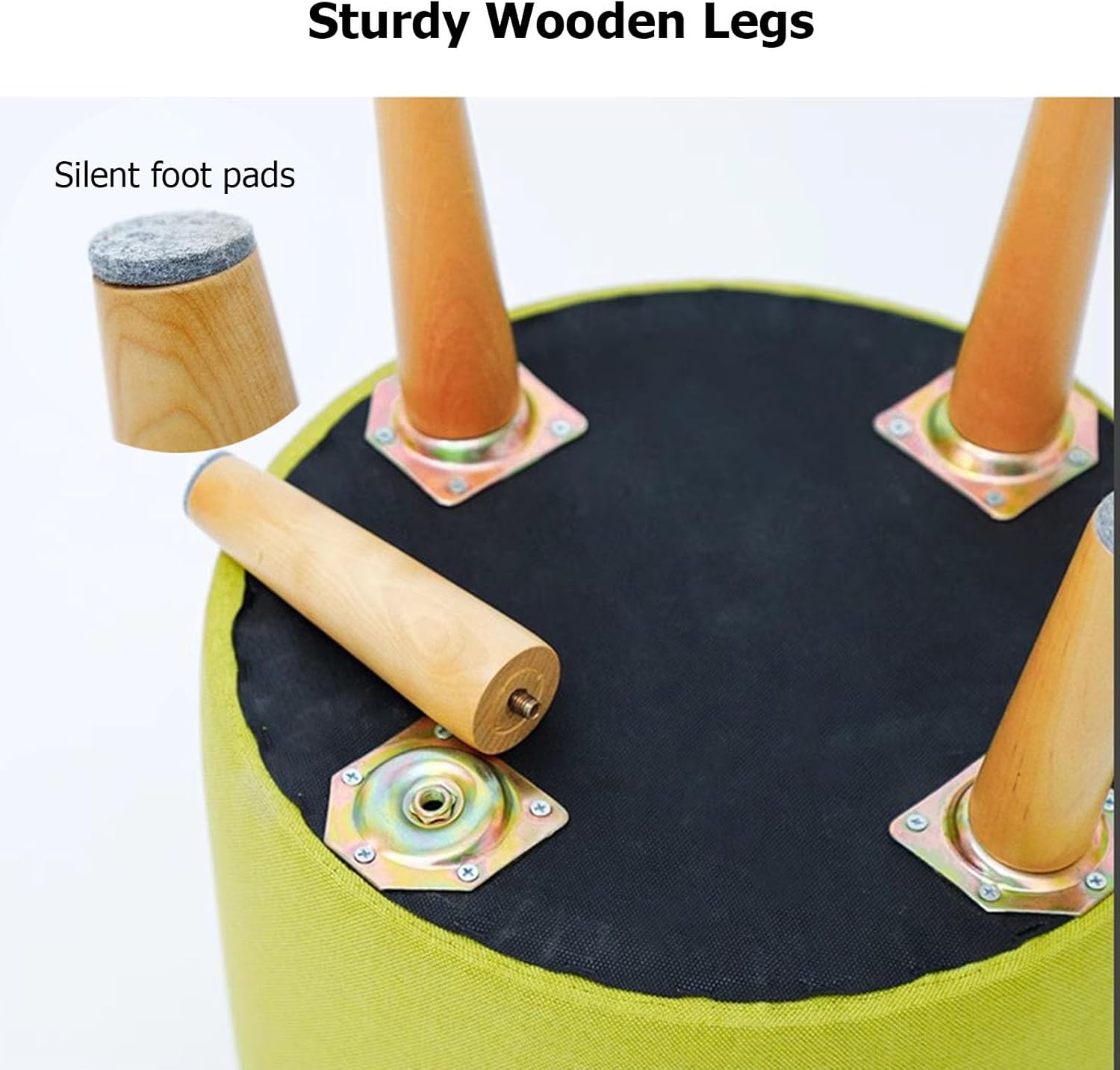Round Storage Ottoman Foot Stool, Vanity Stool Round Footstool with Soft Cushion for Living Room Couch Bedroom Entryway(B)