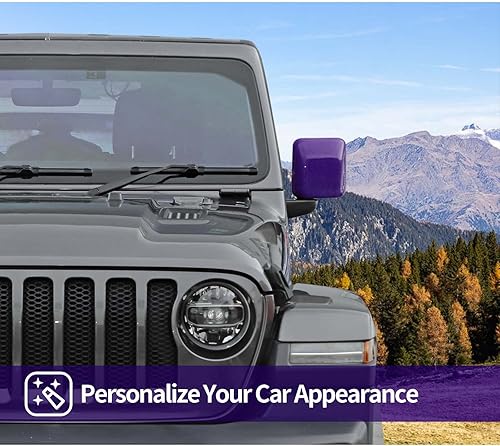 Miniatura 7 de CheroCar Fundas de espejo lateral JL, accesorios exteriores para Jeep Wrangler JL JLU y Jeep Gladiator JT 2018-2025 (púrpura)