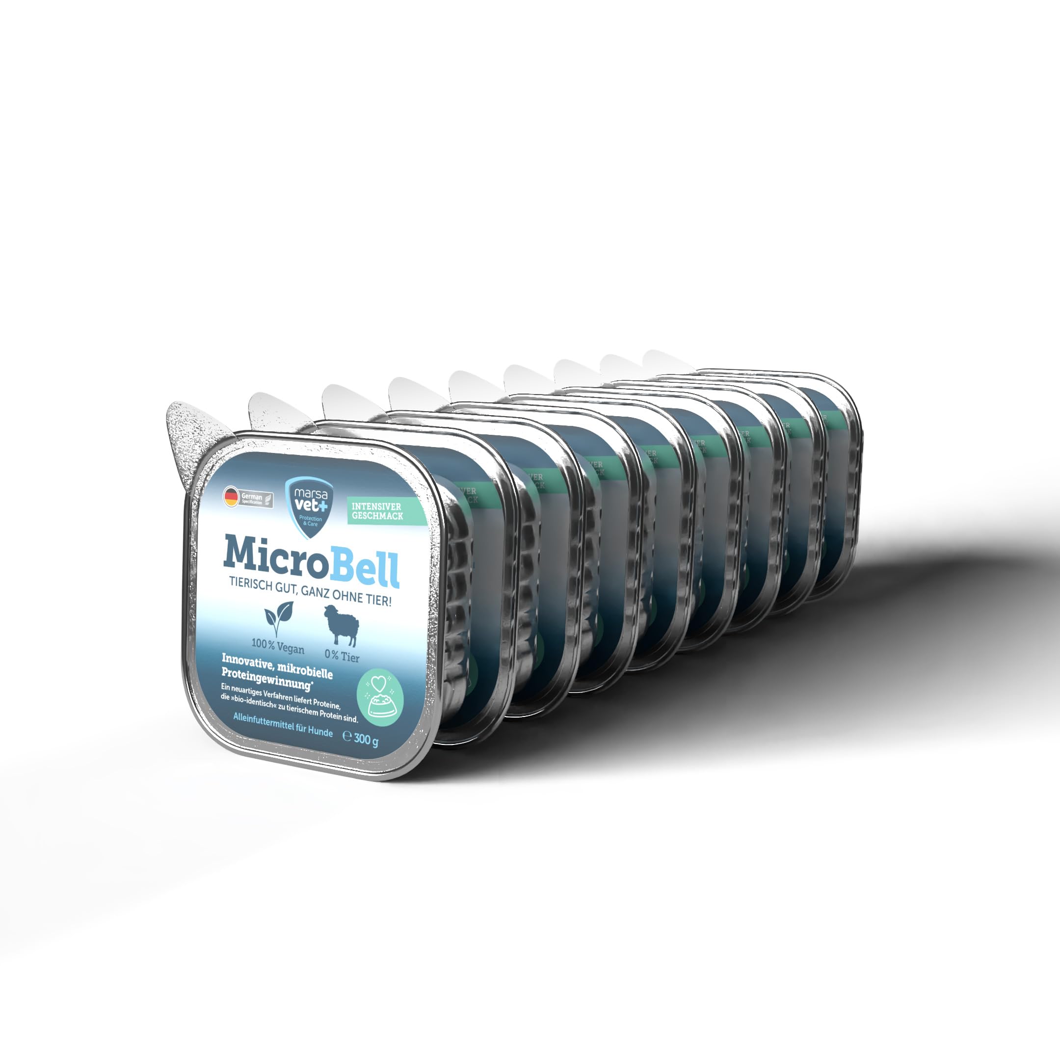 Marsavet - Nourriture humide végétalienne pour chien - MicroBell avec protéines microbiennes - 9 x 300 g - Nourriture humide hypoallergénique sans céréales ni gluten - Aliment complet et innovant pour