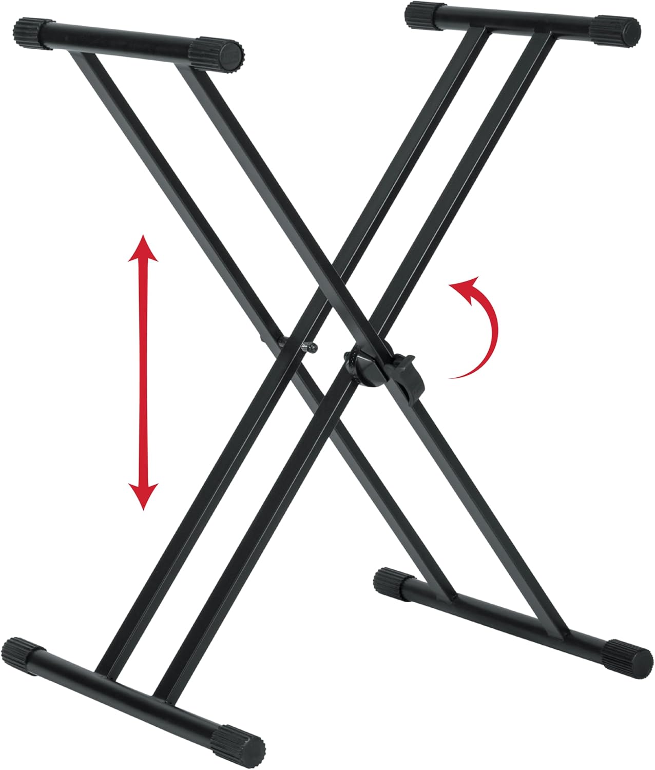 Gator Frameworks Double Brace X-Style Keyboard Stand with Adjustable Height and Leveling Feet, (GFW-KEY-2000X)