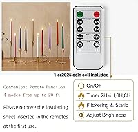 Vista 5 de Velas Cónicas Sin Llama Color Rosa con Control Remoto, Juego de 12 Candeleros LED Navideños a