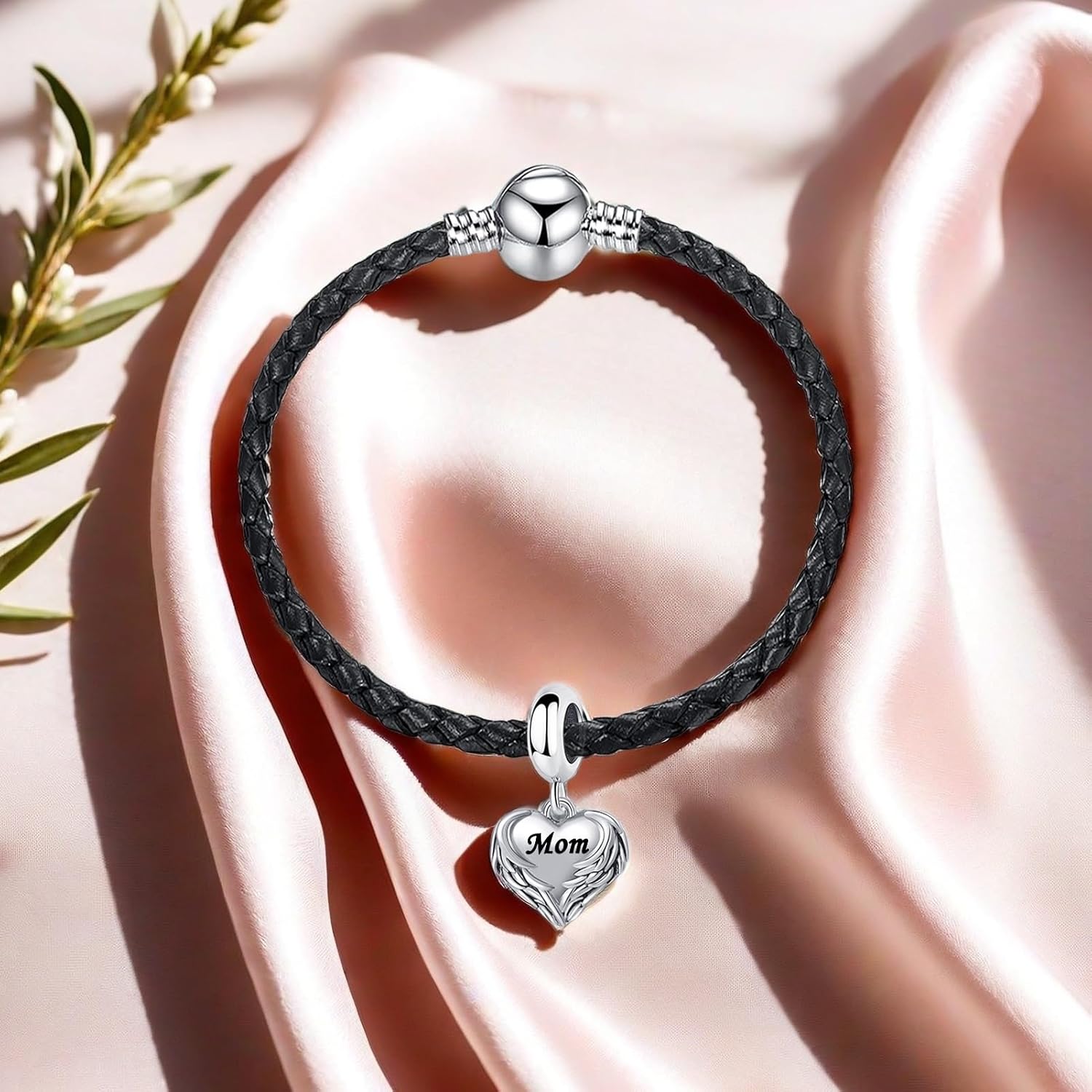 Wing of Angle Heart Love Dangle Charm for Pandora Bracelet Women Present - Image 3