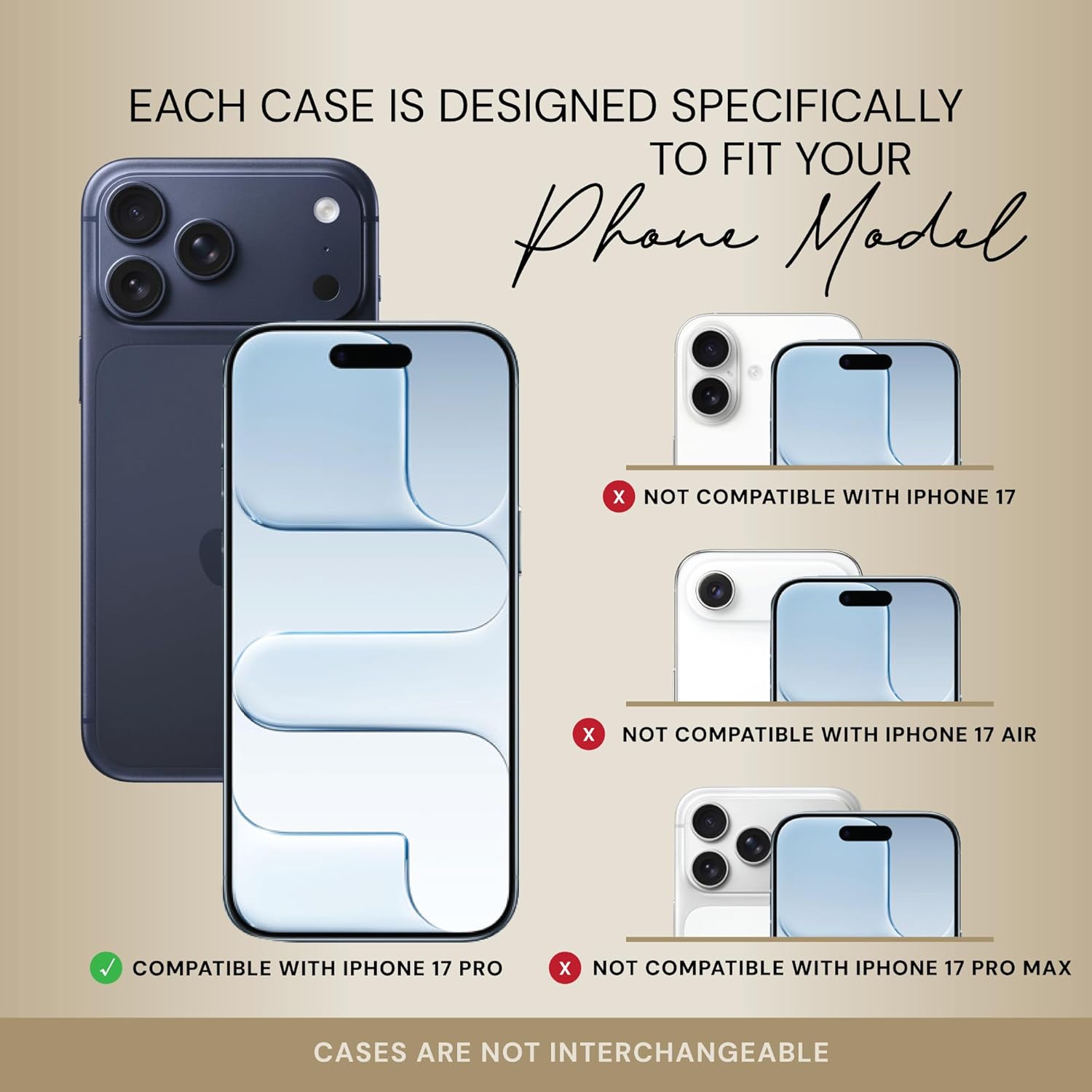 Bandolier Hailey Crossbody Wallet Phone Case for iPhone 17 Pro. 100% Genuine Pebble Leather with Gold Hardware. Adjustable & Removable Strap. Expandable Flip Card Holder. Cognac with Gold Hardware - Image 2