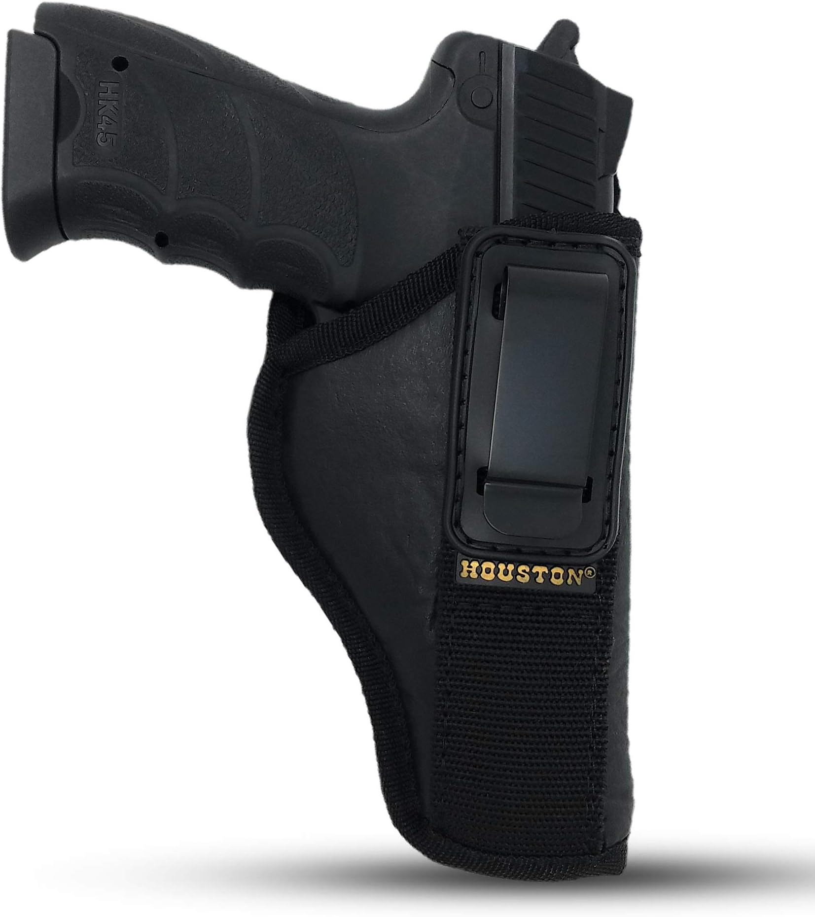 IWB Tuckable Gun Holster for Men Concealed Carry Glock 17/21, H&K, Beretta 92 FS, XDM, Ruger 45 BERSA PRO, HI Point 9mm /.40 /.45 - Gun Holster for Women/Men - Concealed Holsters by Houston