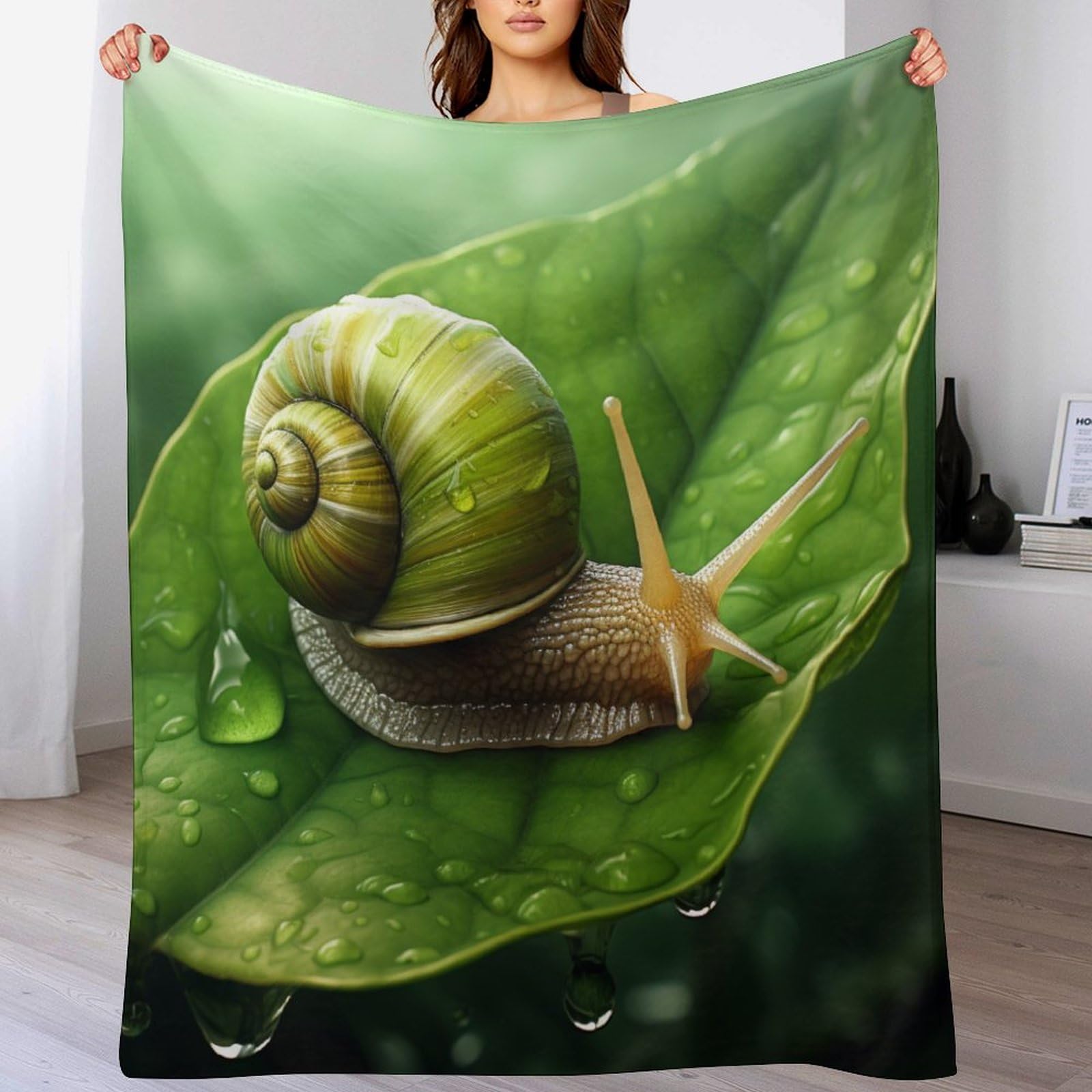 Manta de franela suave para sofá con diseño de caracol de 130x180 cm