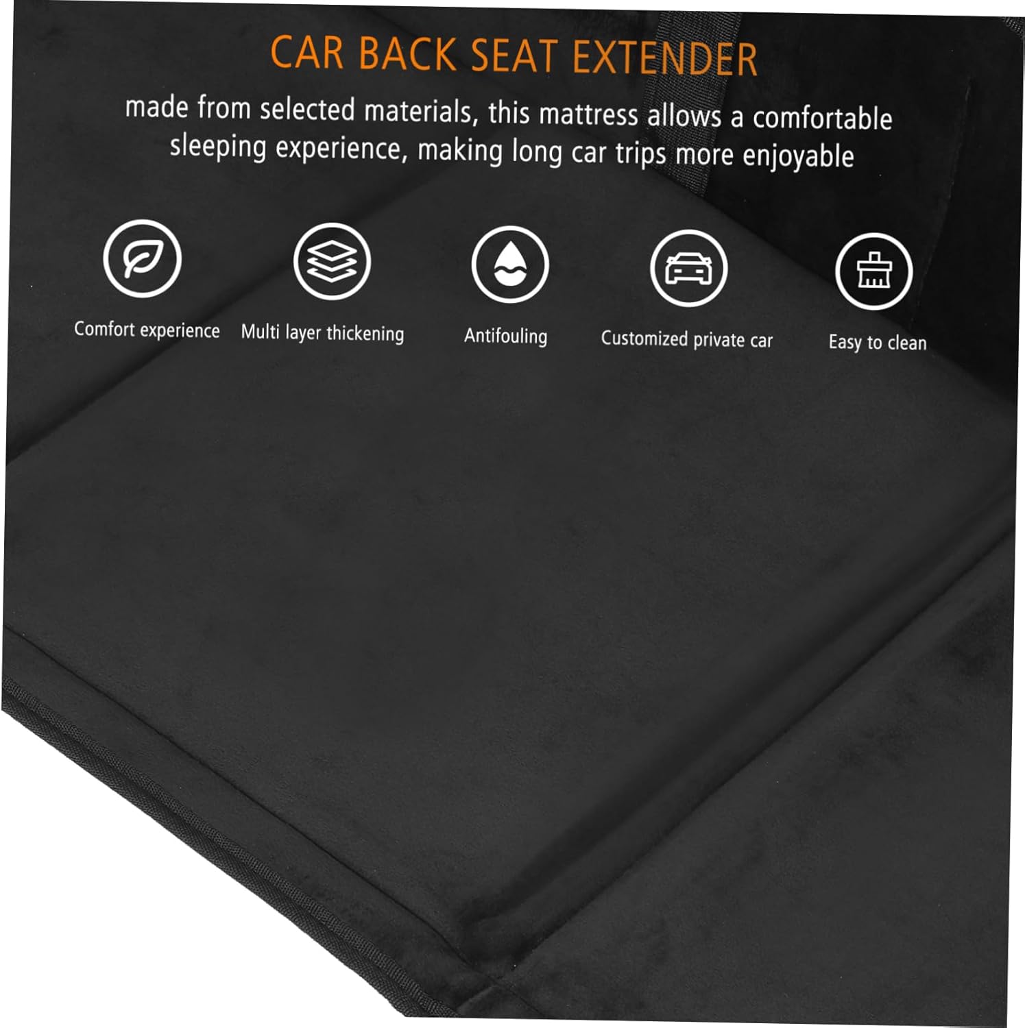 Car Mattress Extension Plate Flocking Backseat Bed for Compact Cars Suvs Trucks Converts Rear Seat Into Comfortable Sleeping Space for Road Trips Camping