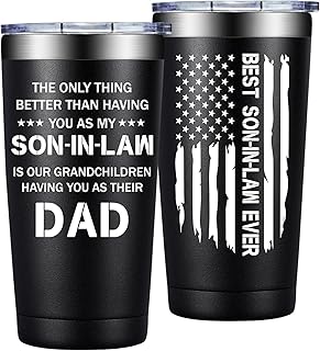 SpenMeta Son in Law Gifts from Mother in Law, Father in Law - Fathers Day Christmas Wedding Birthday Gifts for Son in Law - 20 Oz to My Son in Laws Tumbler Cup