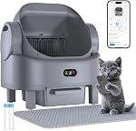 Automatic Cat Litter Box Self Cleaning Litter Boxes for Cats,Open-Top Large Automatic Litter Box for Multiple Cats with Safety Sensors, Includes Liner Bags and Litter Mat