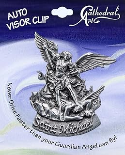 Cathedral Art Saint Michael Auto Visor Clip, Car Accessory Gift for Police Officers, New Drivers and Catholics