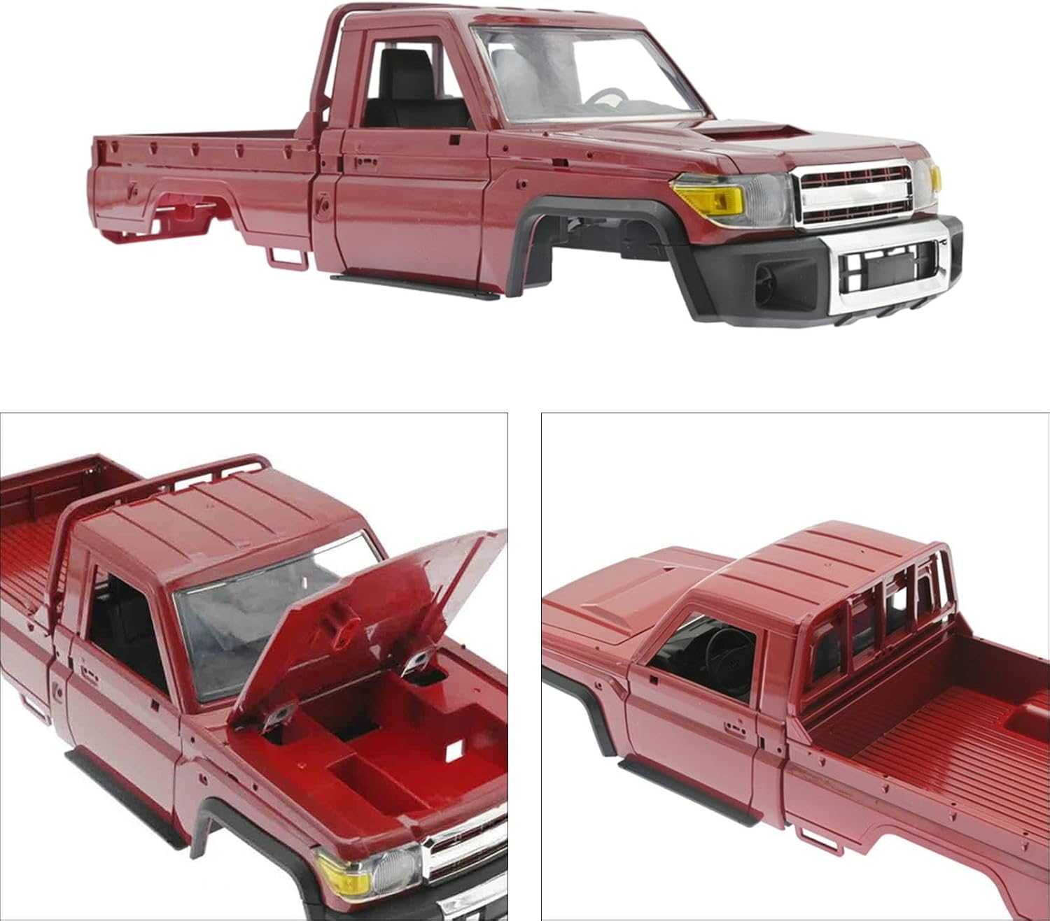 RC Pickup Shell RC Trucks Body Shell RC Spare Parts RC Body Shell for MN82 1:12 RC Crawler DIY Modification Accessory, Red