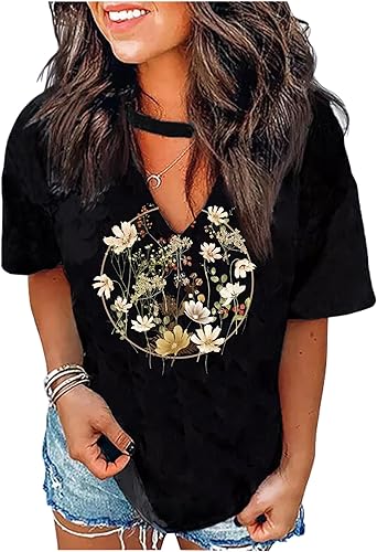Tennessee Whiskey Shirts for Women Country Music T-Shirts Hollow Out V Neck T-Sh