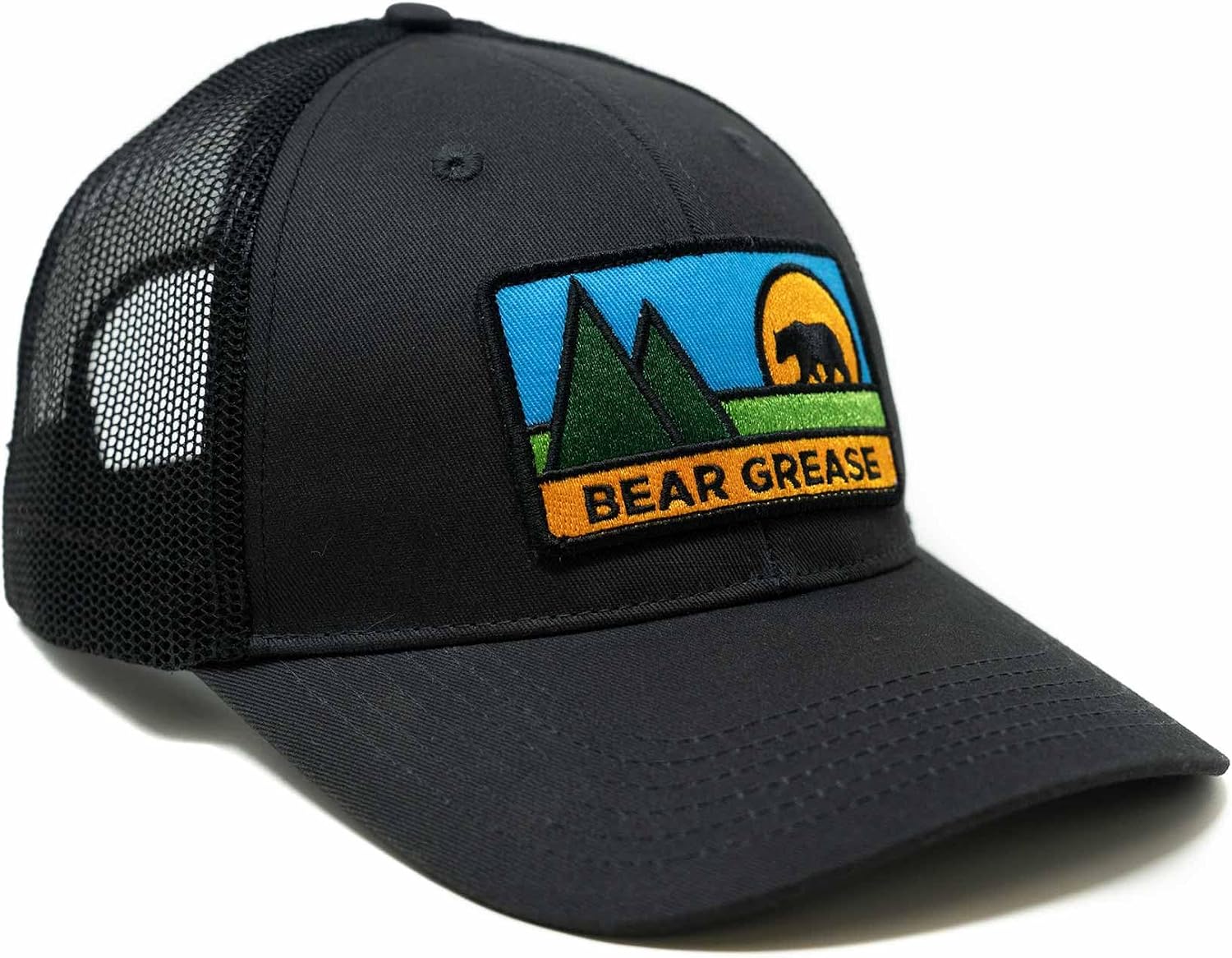 Bear Grease MeatEater Hat - Outdoor Lifestyle Cap Featuring Bear Graphic Podcast Logo, Charcoal, One Size