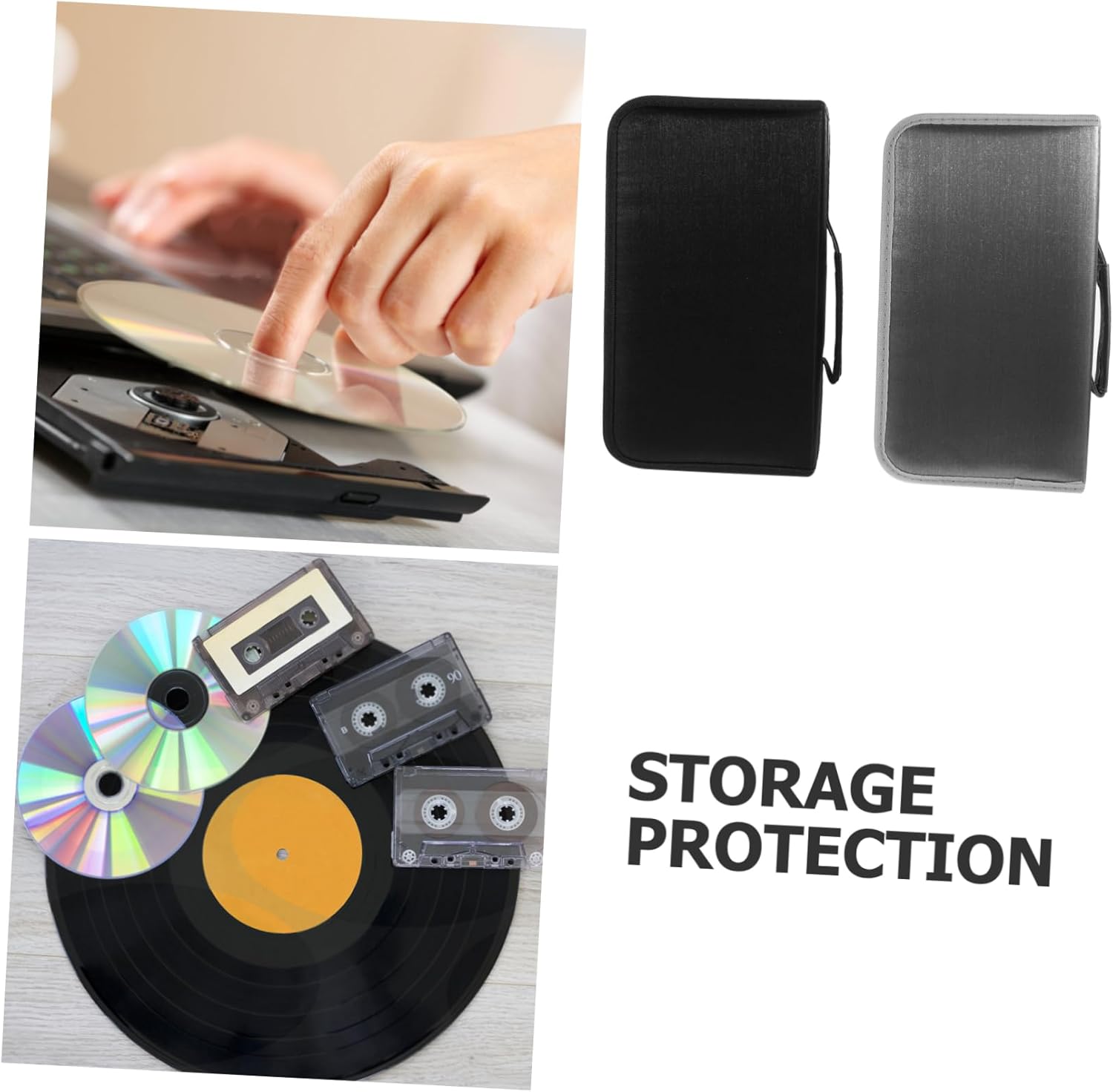 2pcs Portable Cd Storage Bag Large Capacity Disc Holder for and Dvds and Lightweight Case for Travel and Organization