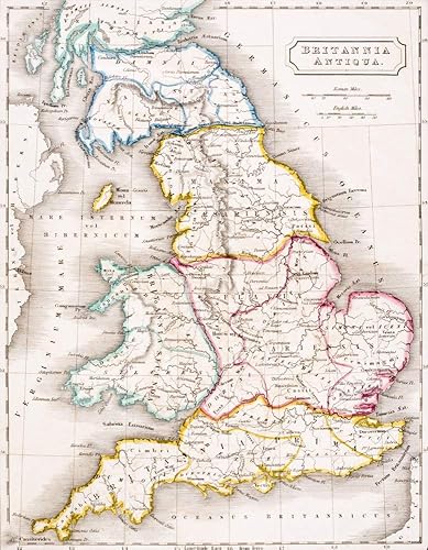 Posterazzi DPI1862746LARGE Mapa de Inglaterra Britannia Antiqua del Atlas de la Geografía Antigua por Samuel Butler Publicado Londres Circa 1829