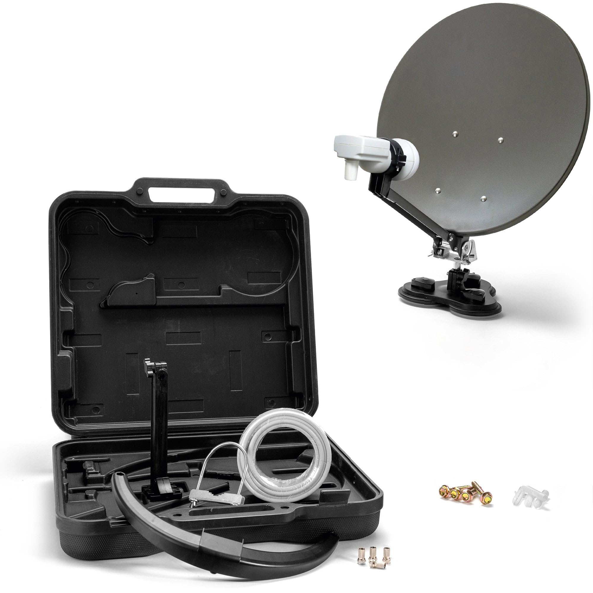 XORO MCA 38 HD Camping Satellitenantenne 38,5 cm Set mit LNB Satfinder
