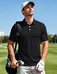 MAGCOMSEN Men's Polo Shirts Quick Dry 3 Buttons Casual Work T Shirts Short Sleeve Golf Shirt Pique Jersey Outdoor Performance