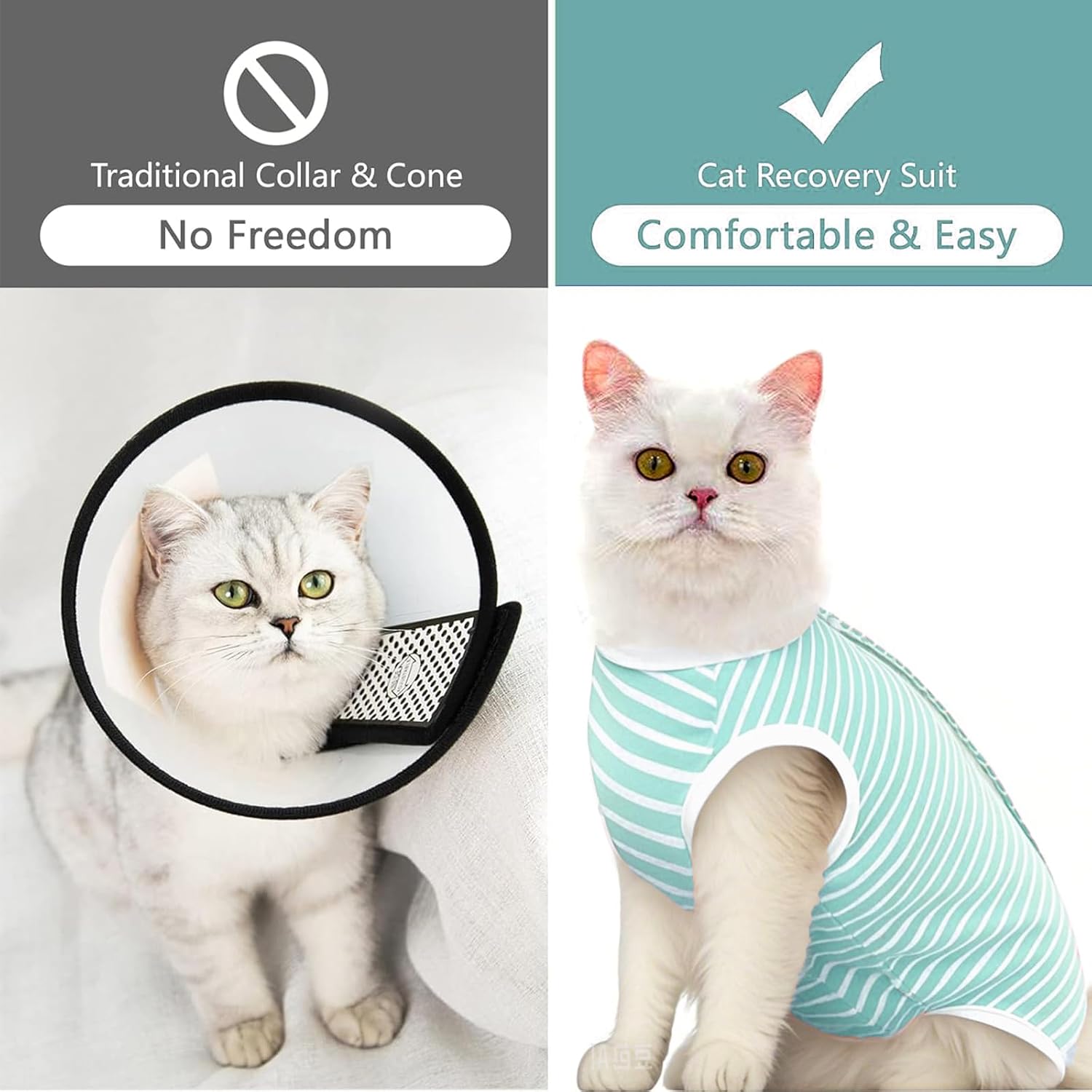 Cat Recovery Suit for Male and Female Surgical Post Surgery Soft Surgery Recovery Suit Onesie for Cats,E-Collar Alternative Anti-Licking Outfit Pet Surgical Recovery Pajama Suit