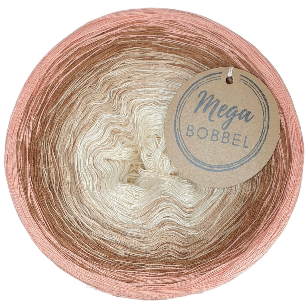 MegaBobbel*Elegantes Quarz*A409* (Außenfarbe: Quarz) Farbverlaufsgarn - Lace Garn Bobbel Wolle zum Häkeln & Stricken (4 fädig, 3750m)