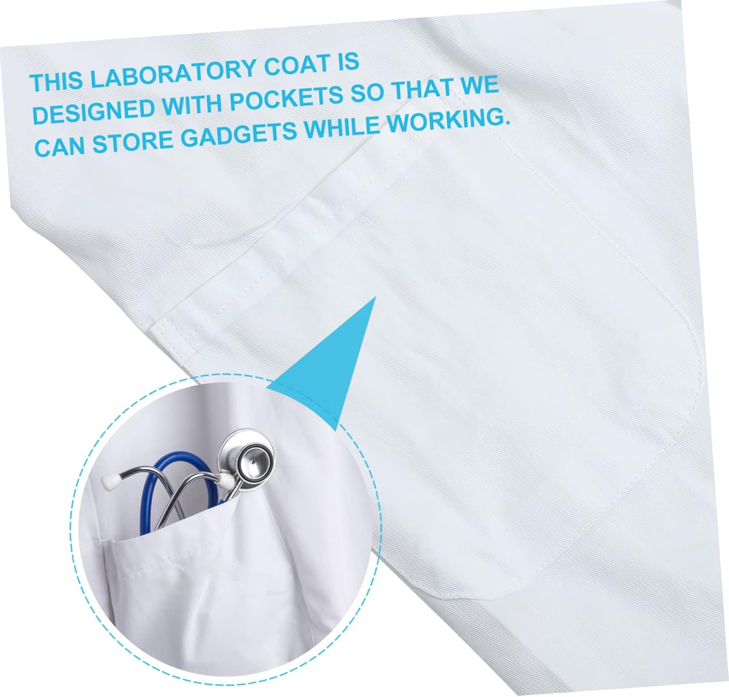 White Coat for Doctors and Nurses Long Sleeve Laboratory Coat with Pockets for Easy Storage Unisex Design for Professionals Healthcare and Education