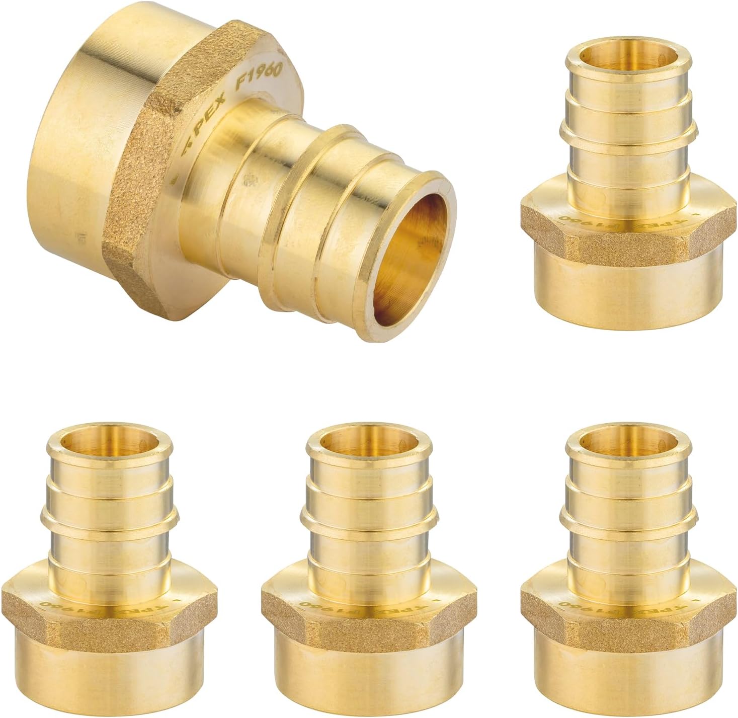 5-Pack HeSun PEX-A Fitting, 1" PEX-A x 1" Female NPT Thread Expansion Adapter, ASTM F1960(PEX1960029-5)