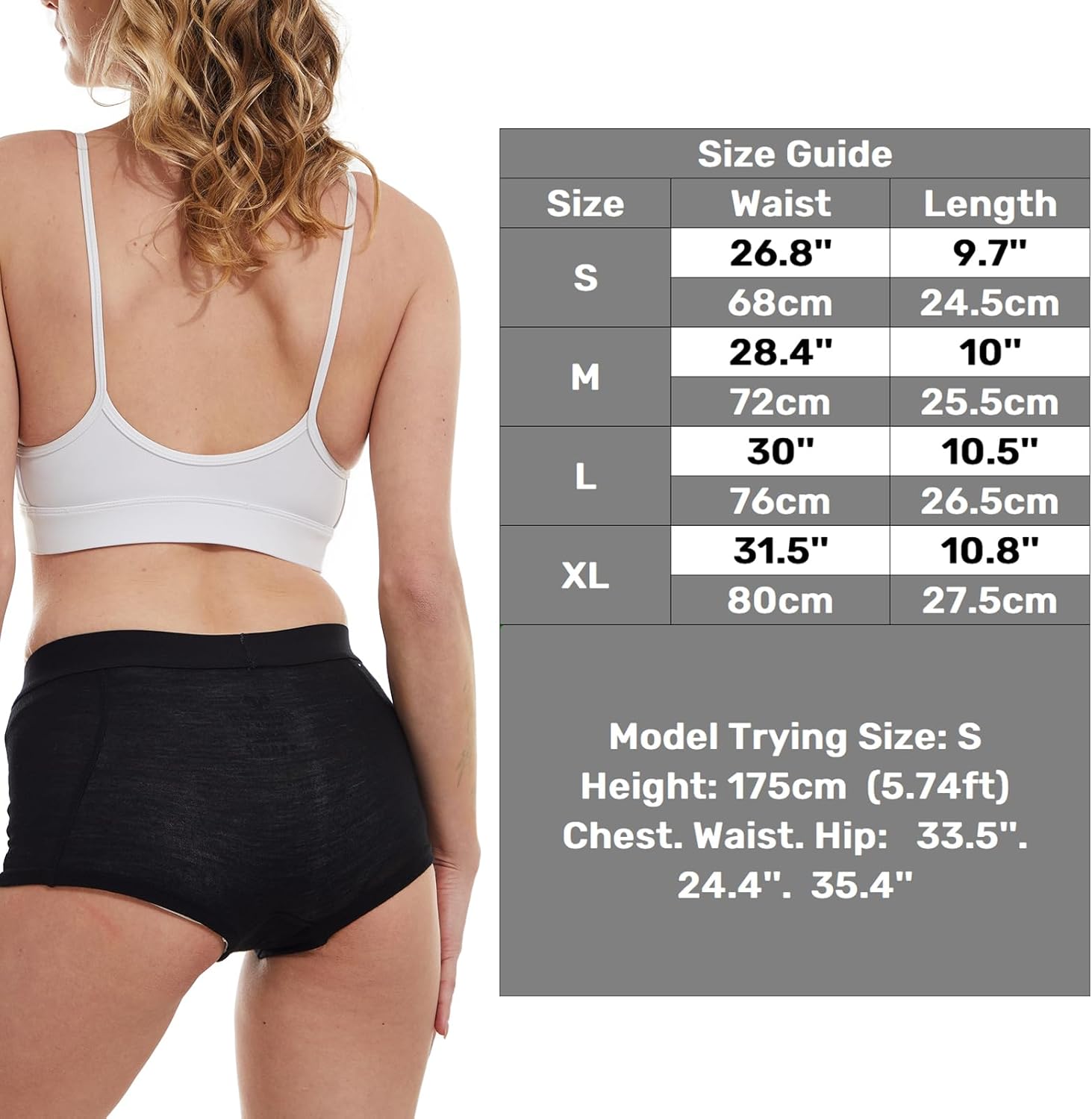 MERINNOVATION 100% Merino Wool Boxer Briefs for Women 2 Packs Underwear Boy Shorts Everyday Weight Breathable Anti-Odor Black - Image 7