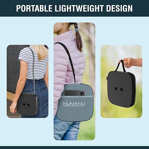 Miniatura 5 de NUMANU Taburete plegable mejorado 2025 y bolsa de transporte acolchada 3 en 1, máximo 620 libras, taburete portátil ajustable de altura de 18