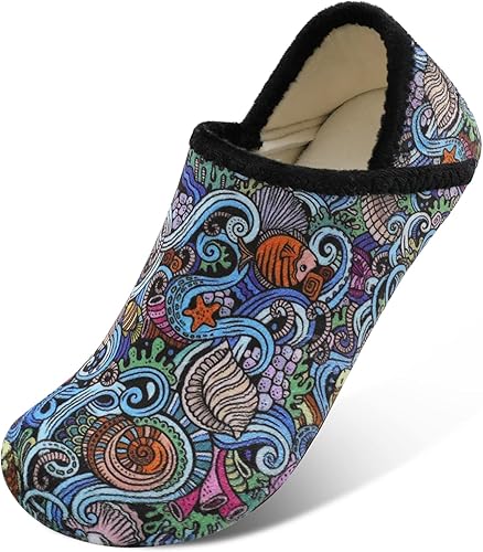 Miniatura 6 de XIHALOOK Pantuflas de casa para mujeres y hombres, zapatos cómodos con suela de goma suave para interiores y exteriores