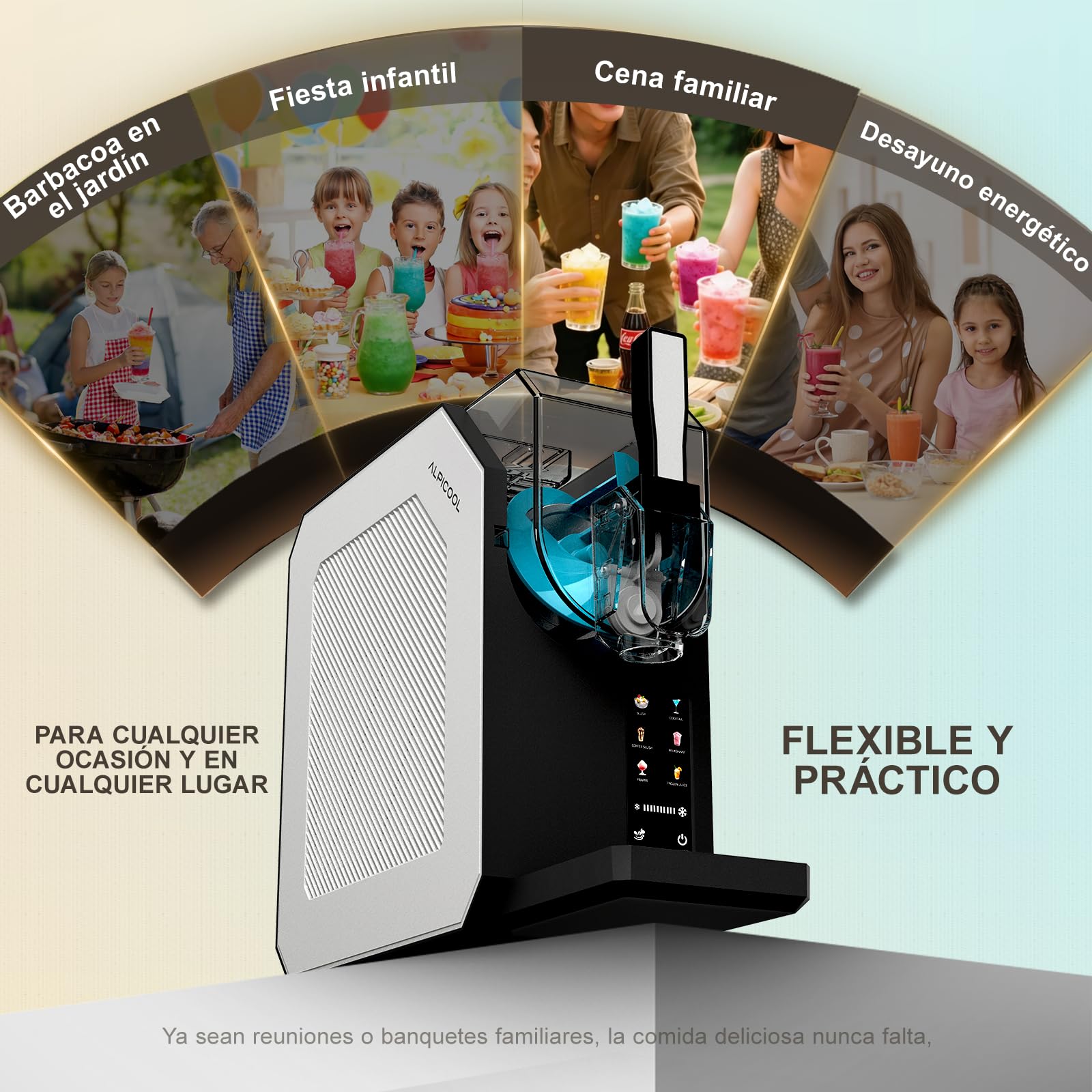 HBS-1901EU 1,9L Helados Y Máquina De Yogurt Helado, 6 Funciones, Máquina De Crema Helada, Mezclador De Batido, Para La Fabricación De Crema Helada, Jugo, Helado, Enfriamiento Rápido