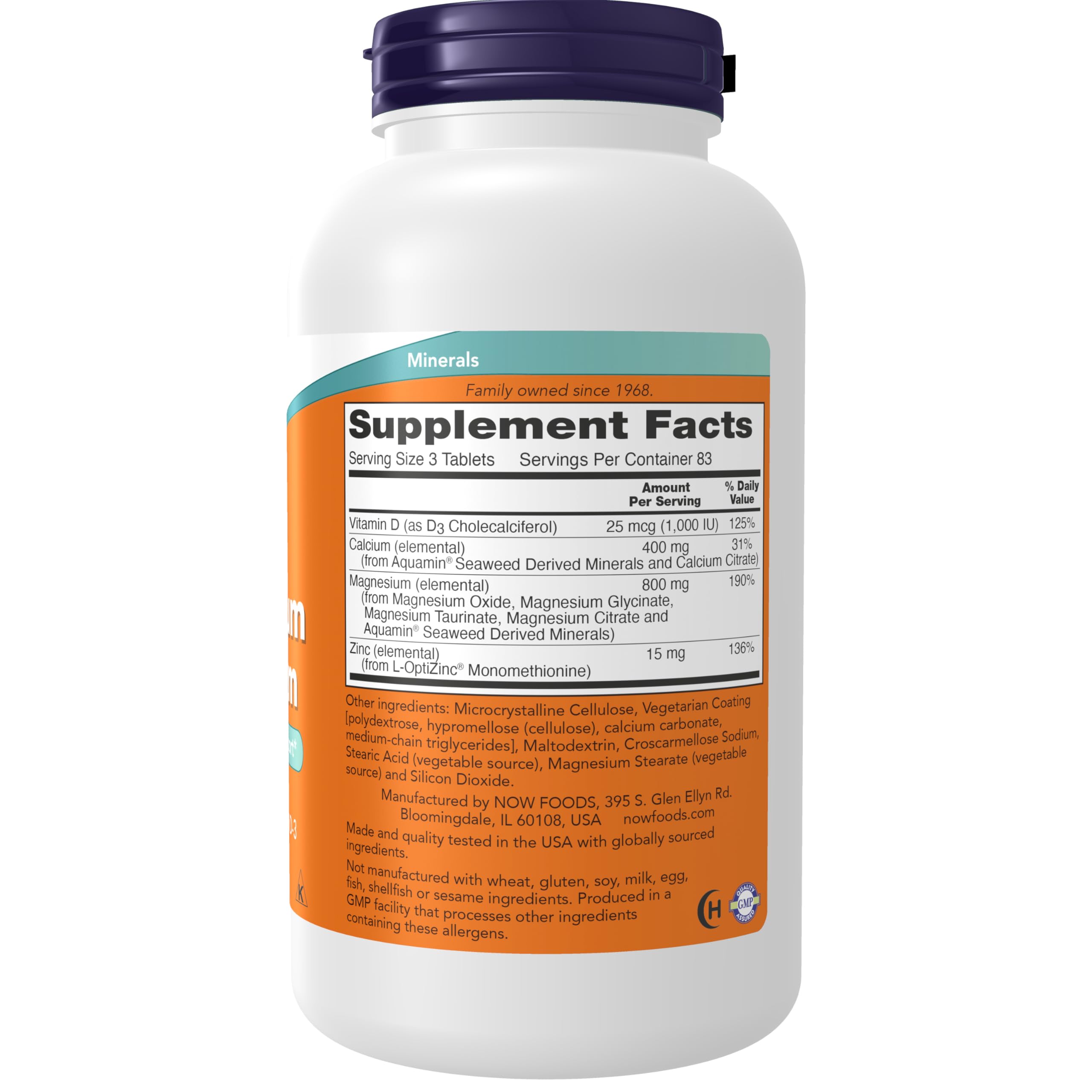 NOW Supplements, Magnesium & Calcium, With Vitamin D3 and Zinc, 250 Tabs — Amazon image 2