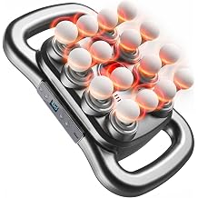 Deep Tissue Body Massager with 16 Massage Heads, Dual-Handle Handheld Percussion Massager, 9 Speeds & 3 Modes, Quiet Brushless Motor, Type-C Rechargeable for Back, Shoulders, Legs