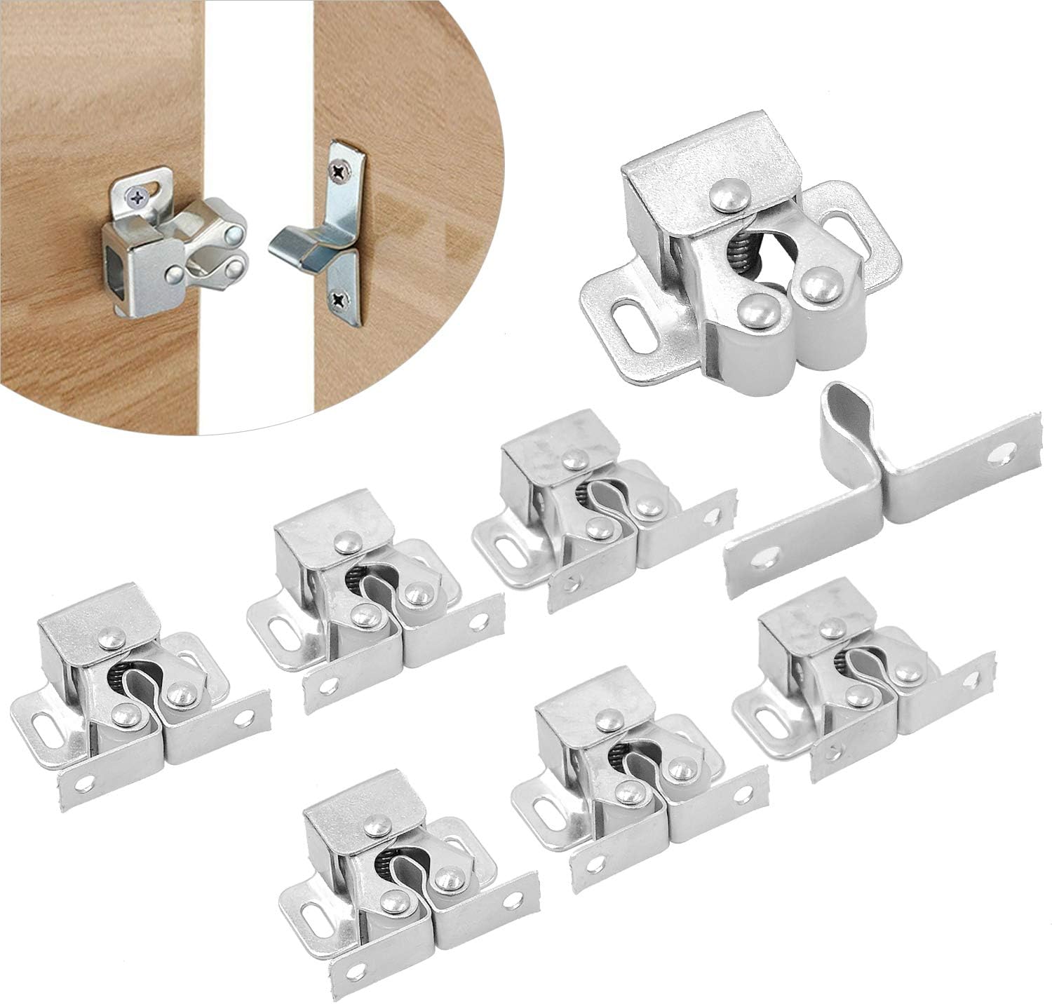 cococity Double Roller Catch Catch Door Latch with Mounting