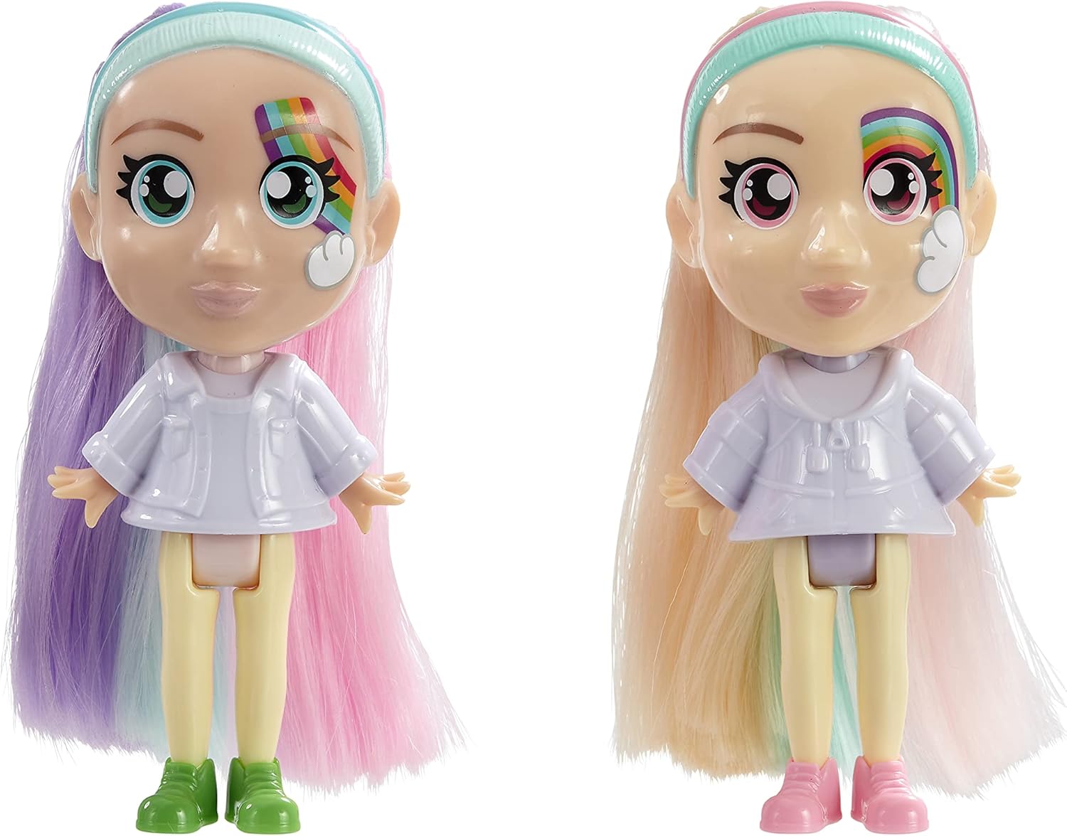 Goliath Crayola Colour N Style 919200.006 Rainbow Twins Customisable Dolls from 3 Years and Up White - Image 5