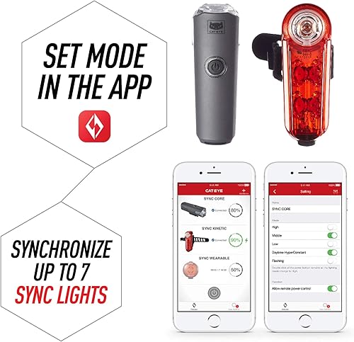 Miniatura 6 de CATEYE, SYNC - Luces LED recargables de alta potencia, faros, luz trasera o kit combinado