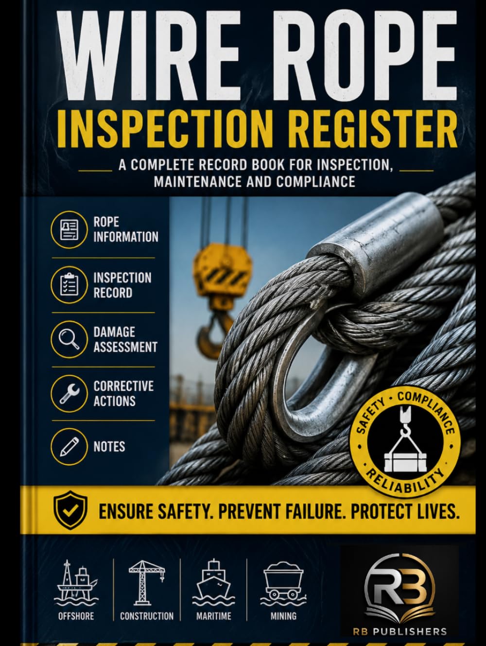 Wire Rope Inspection Register: Wire Rope Inspection & Maintenance Register: Professional Record Book for Crane Ropes, Lifting Equipment, Damage ... Compliance Tracking & Audit Readiness
