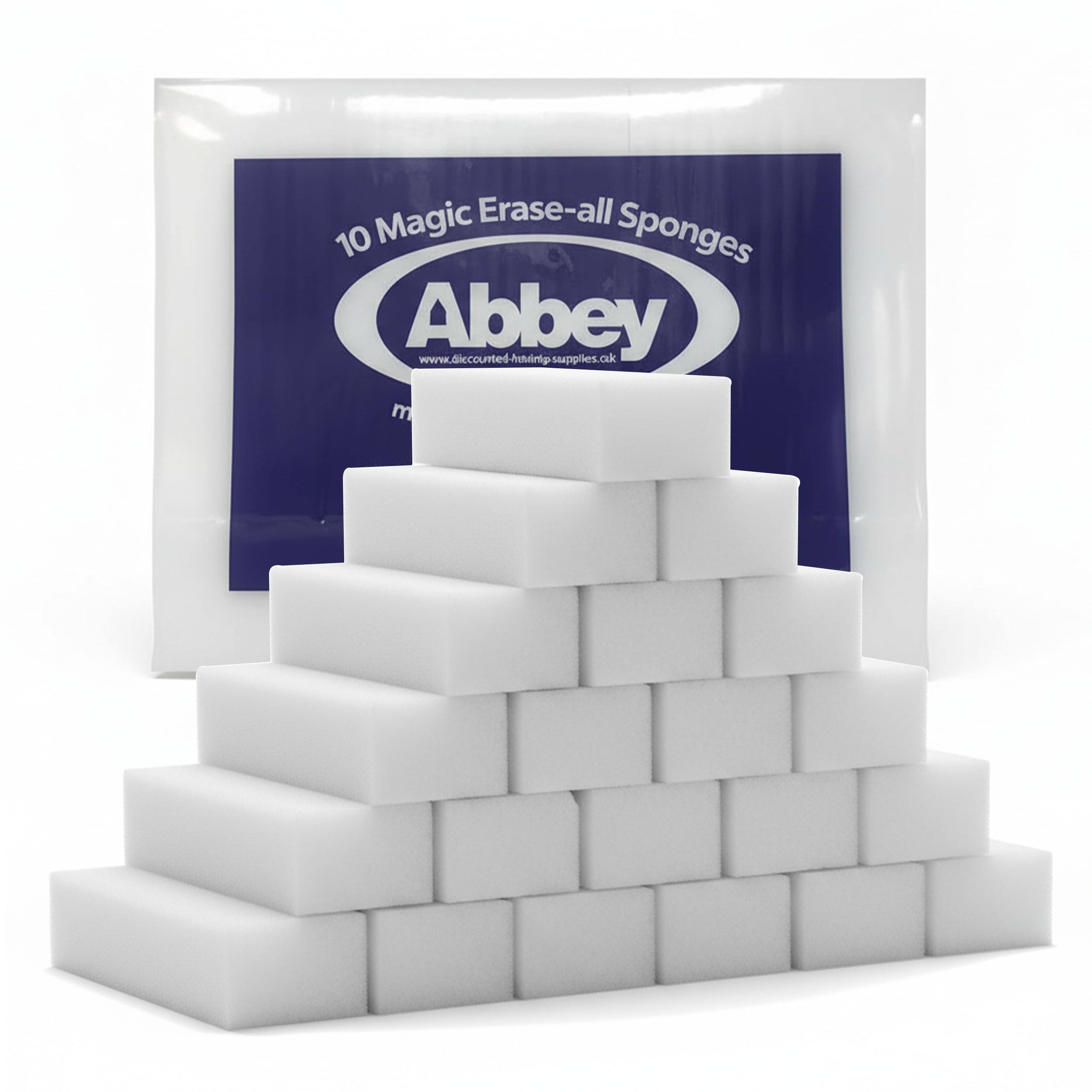 Abbey White 30 Magic Eraser Sponge For Cleaning – Cleaning Melamine Sponges For Stain & Mark Removal – Magic Eraser Sponge For Walls, Kitchens, Bathrooms, Paint Eraser -Dust Sponge 9.9X6x2.5cm (30)