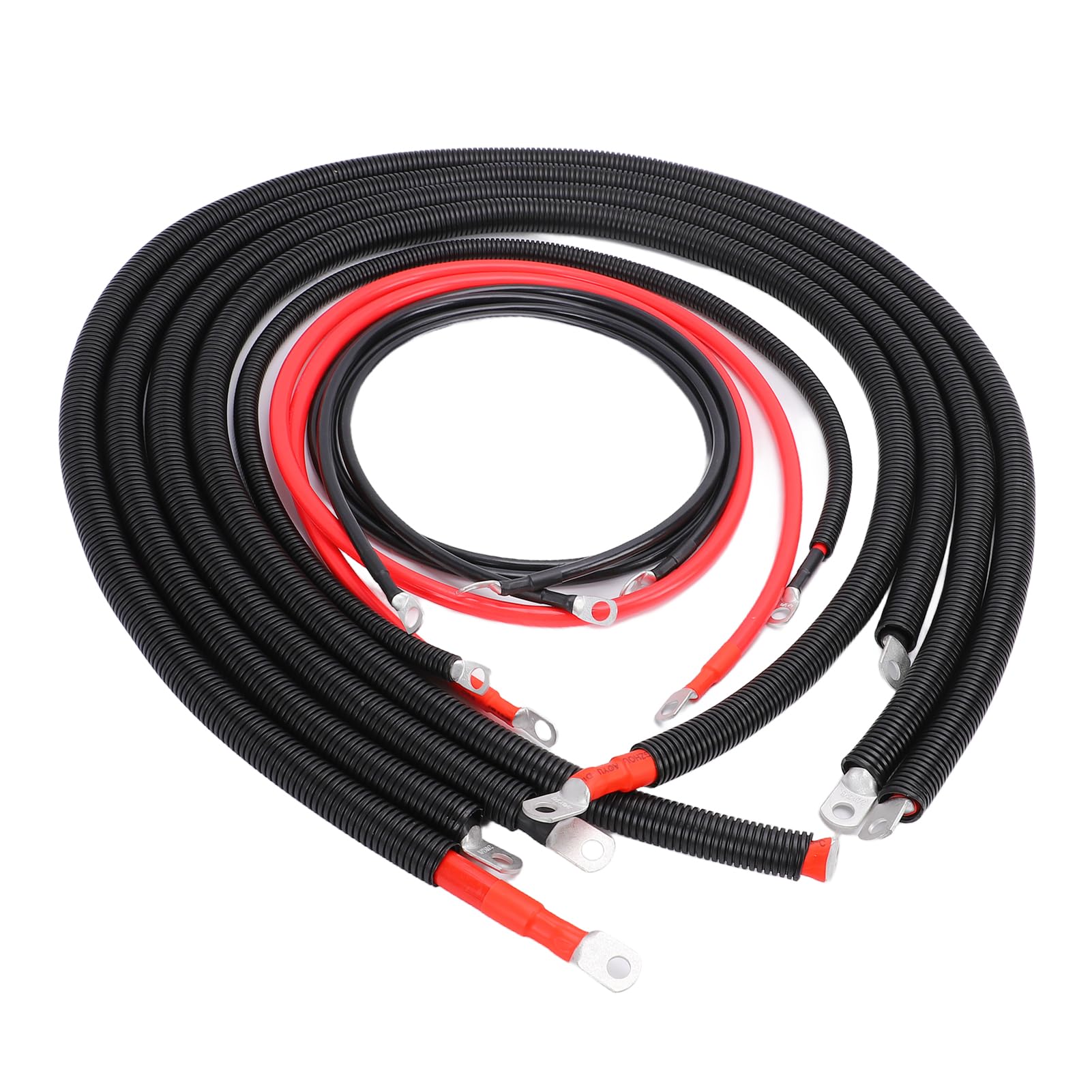 KIMISS Kit de Cables de Batería, Kit de Reemplazo de Cables de Batería de Pvc de Cobre, Compatible con de Arranque Positivos y Negativos