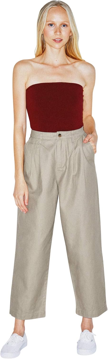 American Apparel Womens Twill Pleated Pant