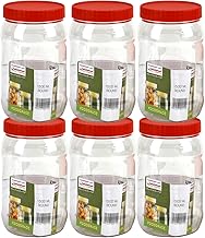 Sterling Ventures P.E.T. Jars, Food safe, Clear Food Storage Containers. (6x 1500ml)