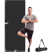 CAMBIVO Extra Long Wide Yoga Mat, Thick PVC Workout Mat | For tall and plus-size, cushioned PVC with non-slip bottom, for home gym pilates barefoot and bodyweight training