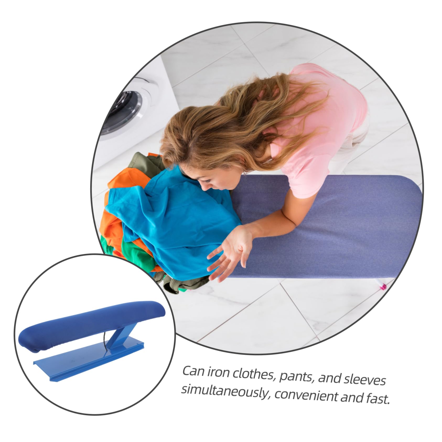Asse da Stiro Lunga da Tavolo in Ferro e Tessuto Blu | Uso Domestico Portatile, Design Multifunzione, Piano Compatto per Stirare