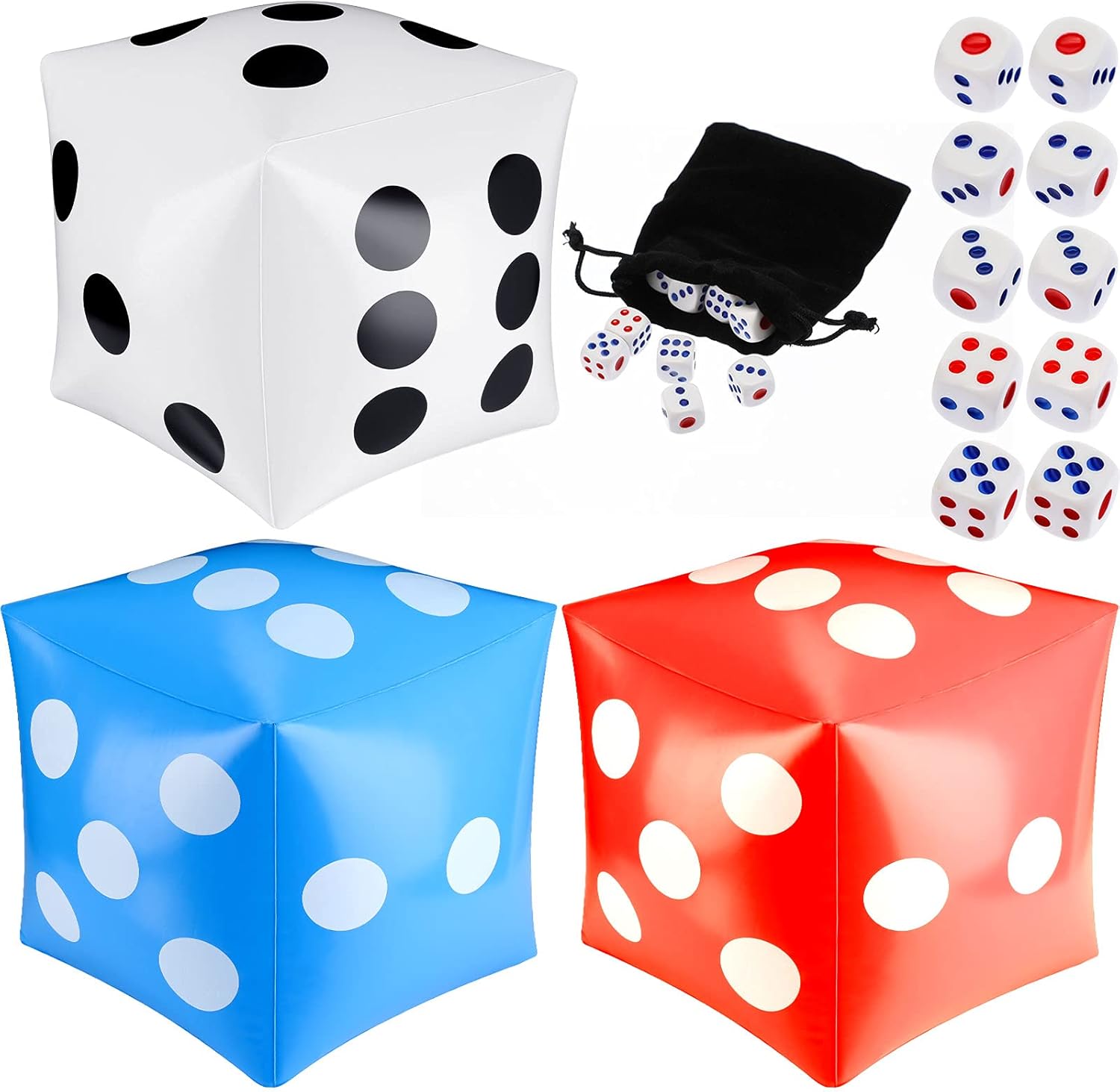 Sumind 12 Inch Jumbo Inflatable Dice Outdoor Fun Huge Inflatable Dice Set Include 3