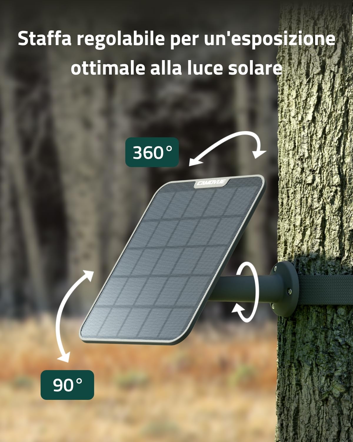 SP-10 Pannello Solare 6W per Fototrappola, IP65, Ricarica Veloce, Installazione Flessibile, Talon/Talon Pro
