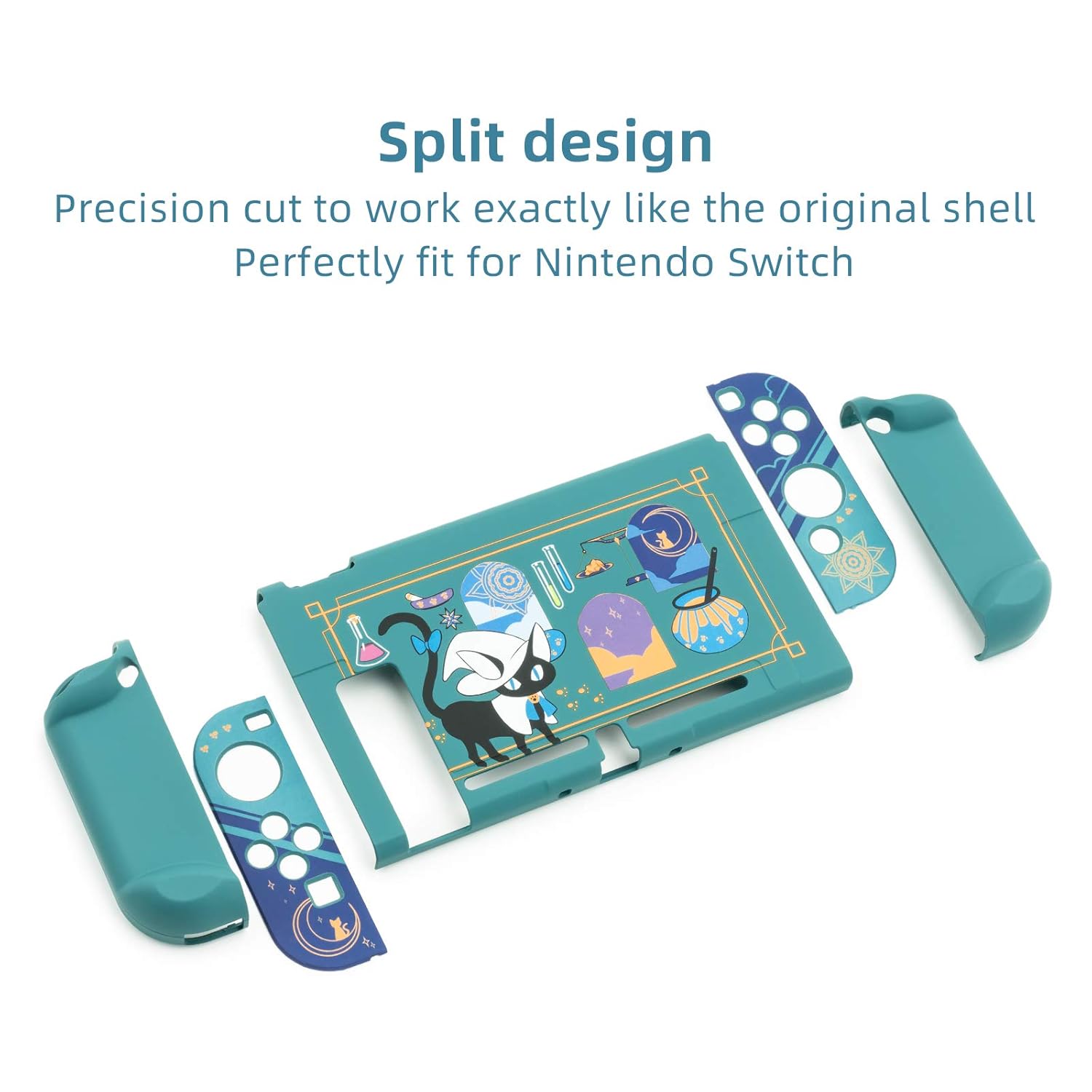 GeekShare Protective Case Slim Cover Case Compatible with Nintendo Switch and Joy Con - Shock-Absorption and Anti-Scratch -- Alchemy Cat : Video Games