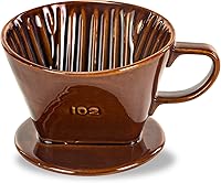 Vista 12 de Pour Over Ceramic - Cafetera de cerámica con 3 agujeros de fondo plano, cono de filtro lento de porcelana para viajes, camping, oficina, hogar