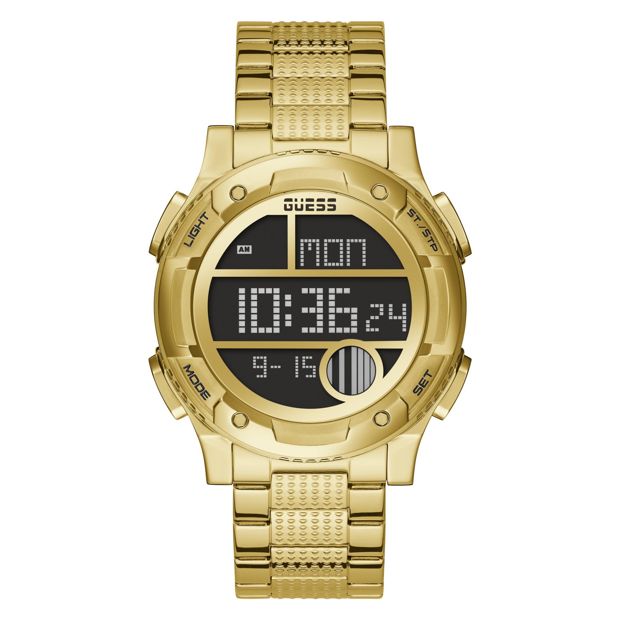 GUESS Reloj digital de silicona de 45 mm